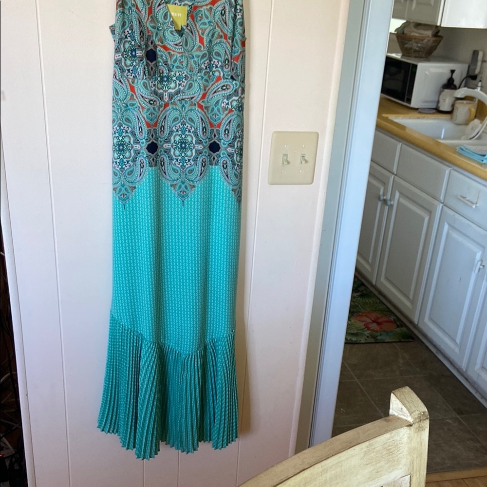Maeve Teal Paisley Maxi Dress - Picture 2 of 4